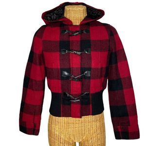 Vintage Levi's Red and Black Plaid Bomber Jacket